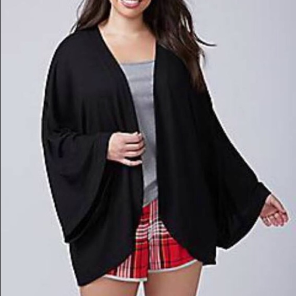 NWT Cacique Black Kimono Cardigan Overpiece